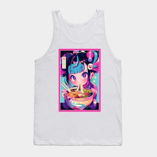 Cute Anime Girl |  Ramen Noodles | Hentaii Chibi Kawaii Design Tank Top